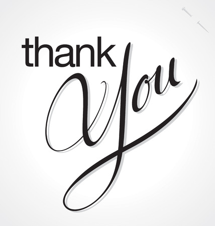 THANK YOU hand lettering, vector  eps8 のイラスト素材