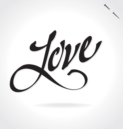 LOVE original custom hand lettering -- handmade calligraphy, vector (eps8); typography background/ overlay for romantic photo cards/ party invitations for Valentines Day or weddingのイラスト素材