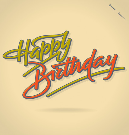 HAPPY BIRTHDAY hand lettering vectorのイラスト素材