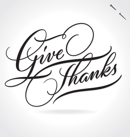 GIVE THANKS letteringのイラスト素材