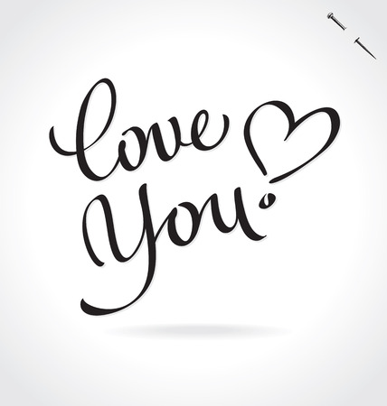 LOVE YOU hand letteringのイラスト素材