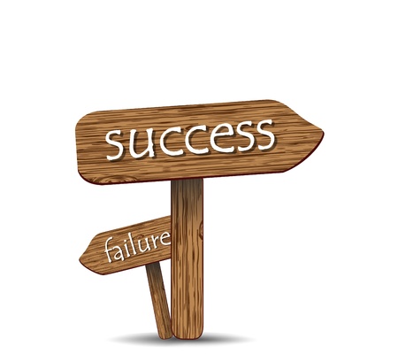 wooden signs, "success" and "failure", vectorのイラスト素材