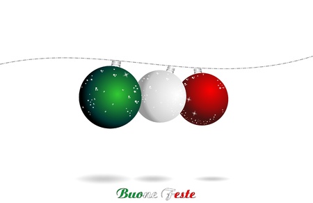 christmas italian background, ball flagのイラスト素材