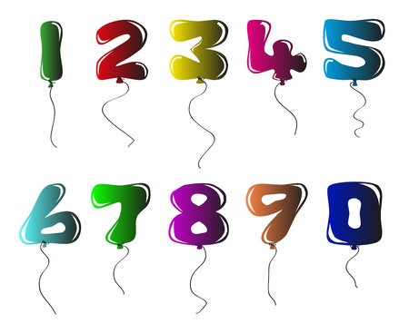 pretty numbers balloon-shapedのイラスト素材