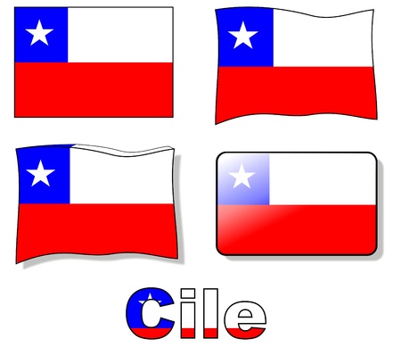 chile flagのイラスト素材