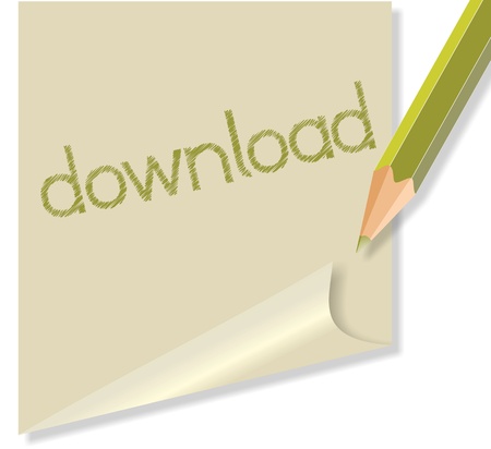 post it with the "download" wordのイラスト素材