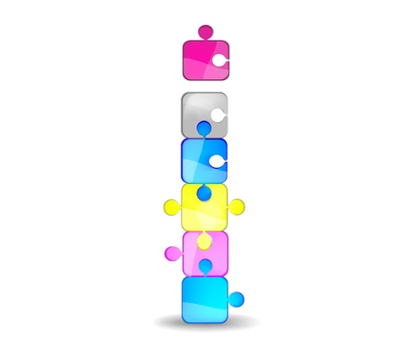 letter i with colorful puzzleのイラスト素材