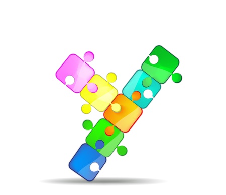 letter y with the colorful puzzleのイラスト素材