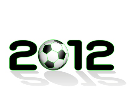 Scritta 2012 con pallone da calcio