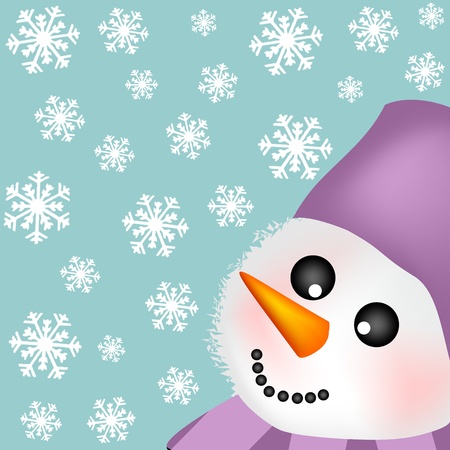 background with snowmanのイラスト素材