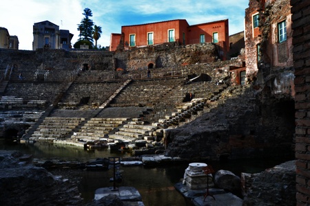 Roman Theatre of Cataniaの写真素材