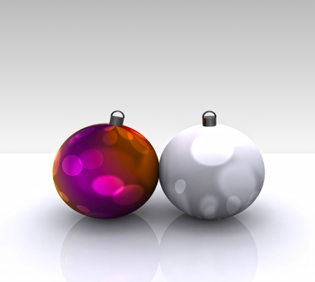 Colorful and shiny Christmas balls - 3Dの写真素材