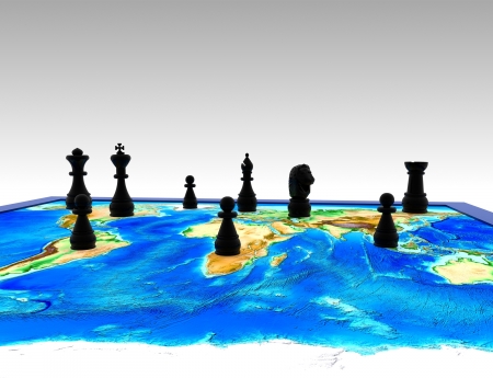 Chess on the world - 3Dの写真素材