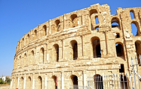 Roman amphitheater in the city of El Jem - Tunisia, Africaの写真素材