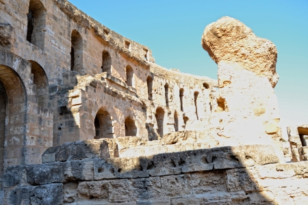 Roman amphitheater in the city of El Jem - Tunisia, Africaの写真素材