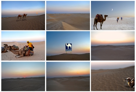 Tunisia, the scenic wonders of the sandy desert of the Saharaの写真素材