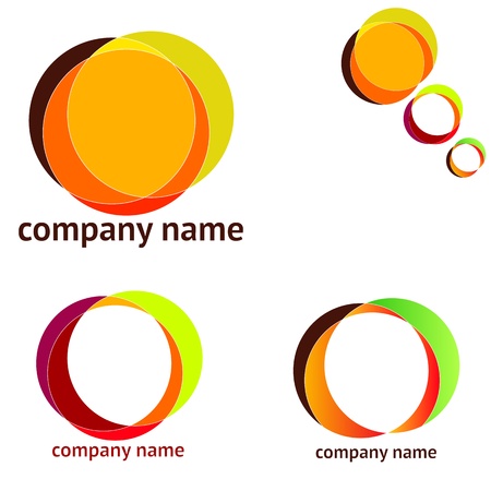 Set of abstract logos of different colorsのイラスト素材