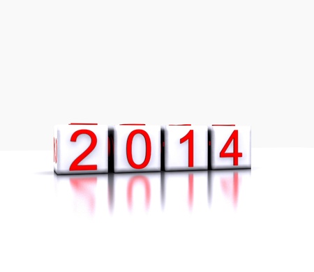 3D illustration - Dice with the new year, 2014の写真素材