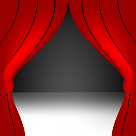Red curtain openのイラスト素材
