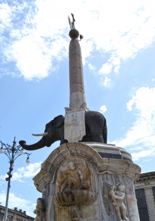 The elephant icon of the historical center of Cataniaの写真素材