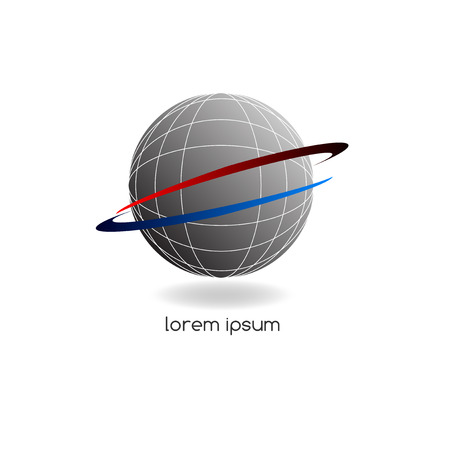 Abstract graphic design - globe with arrowsのイラスト素材