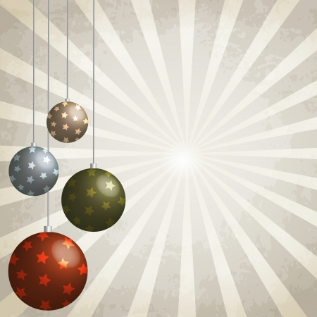 Vintage background with Christmas balls decorated, 3d effectのイラスト素材