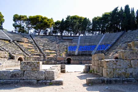 Ancient greek theater of Tindarysのeditorial素材