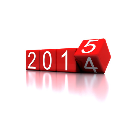 3D illustration - dice with new year 2015の写真素材
