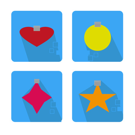 Christmas icons set with objects typical of the party - coloredのイラスト素材