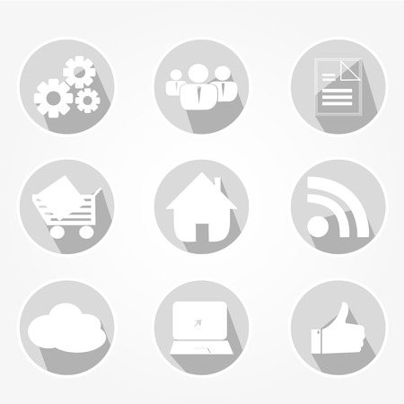 Business icons set color, with shadow and pixelのイラスト素材