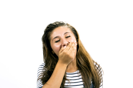 Beautiful teen girl in expressive posesの写真素材