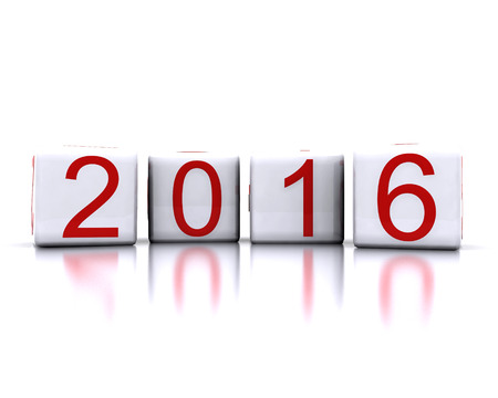 3D illustration - dice with new year 2016