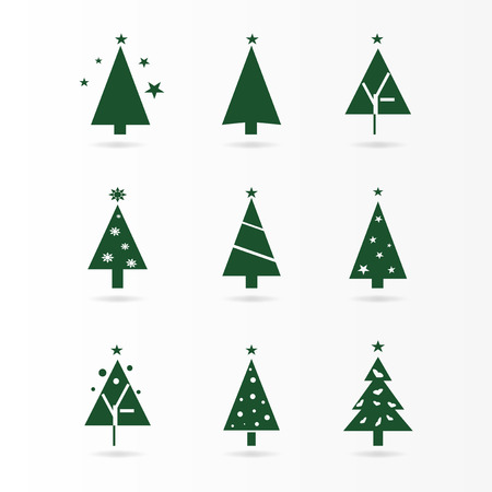 Graphic design  Christmas tree with star greenのイラスト素材