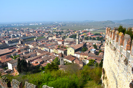 small medieval village of Soave - Veneto, Italyの写真素材