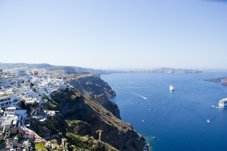 Panorama beautiful island of Santorini - Greece, Europeの写真素材