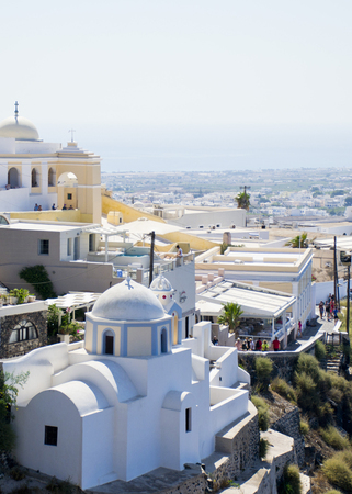 Panorama beautiful island of Santorini - Greece, Europeの写真素材