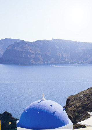 Panorama beautiful island of Santorini - Greece, Europeの写真素材
