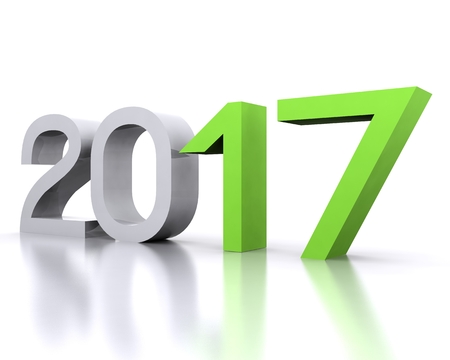 3D background with new year coming - 2017の写真素材