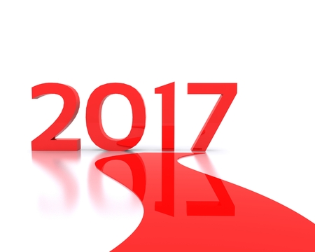 3D background with new year coming - 2017の写真素材