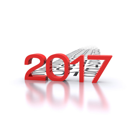 3D background with new year coming - 2017の写真素材