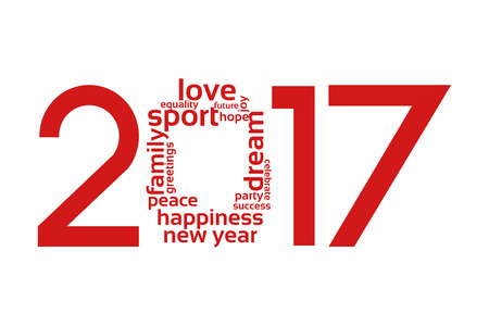 Check new year 2017 - background, redのイラスト素材