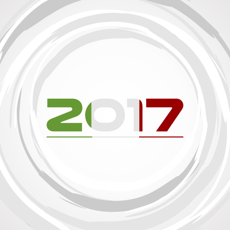 New Year background with colors of the Italian flag - 2017のイラスト素材
