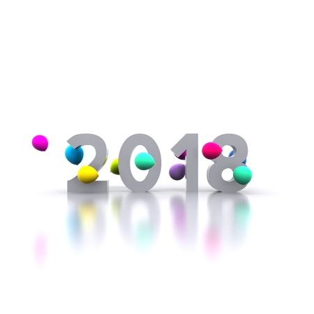 Happy New Year 2018 - 3Dの写真素材