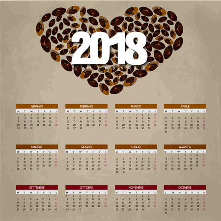 Colorful calendar for the new year - 2018のイラスト素材