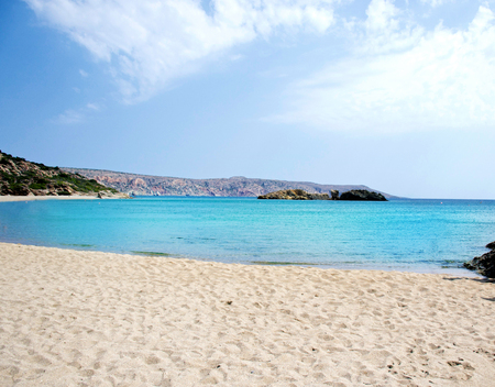 Wonderful beach on the island of Crete, Greeceの写真素材