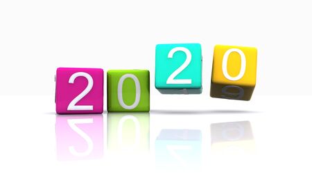 new year 2020 written on the dice