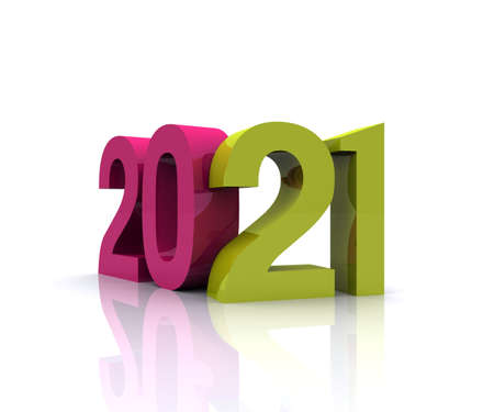 New year coming - 2021 in 3dの写真素材