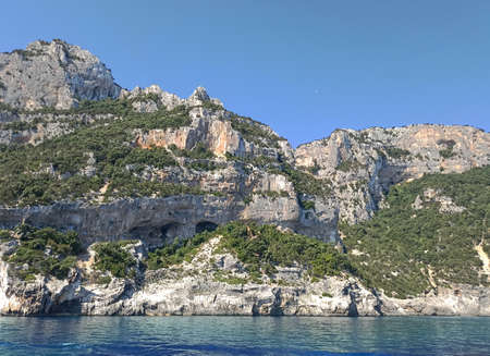 sea ââof ââthe gulf of orosei sardinia panoramic view of the cliffs and the seaの写真素材
