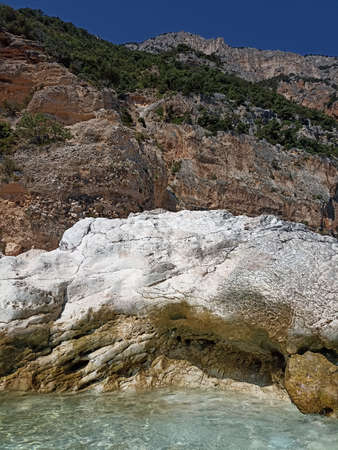 sea ââof ââthe gulf of orosei sardinia panoramic view of the cliffs and the seaの写真素材