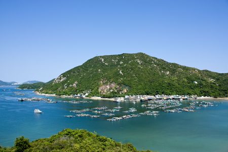 Fish spawning grounds in Hong Kongの写真素材